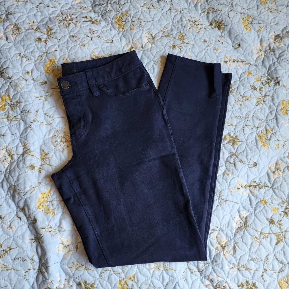 calvin klein Navy blue straight-leg skinny trousers Ponte pants
